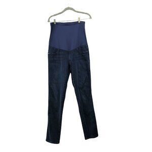 Maternity Band  Jeans Womens Skinny Blue Dark Wash Size 30